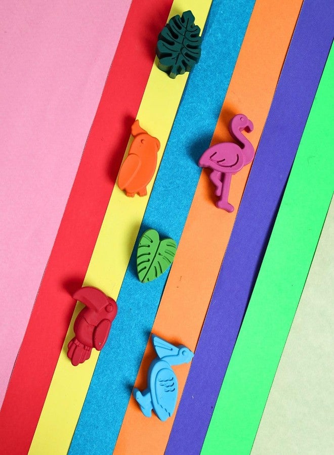 Peekado Tropical Bird Shaped Crayons for Kids, Pack of 6 | Handmade Non-Toxic BIS Certified Jumbo Crayons | Birthday Return Gift, Party Favor, Preschool Art Supplies | Ages 3+ - Image 5