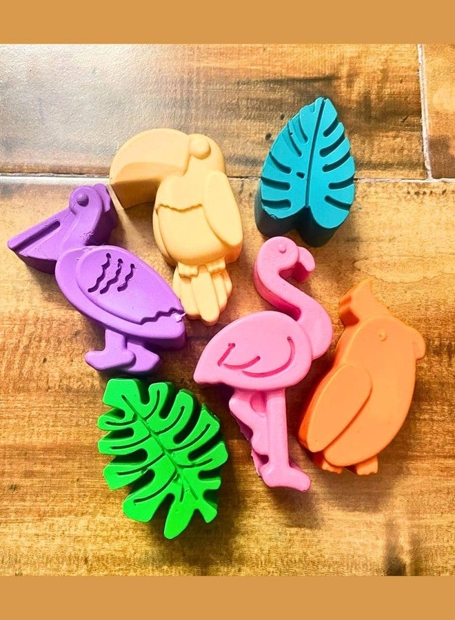 Peekado Tropical Bird Shaped Crayons for Kids, Pack of 6 | Handmade Non-Toxic BIS Certified Jumbo Crayons | Birthday Return Gift, Party Favor, Preschool Art Supplies | Ages 3+ - Image 2