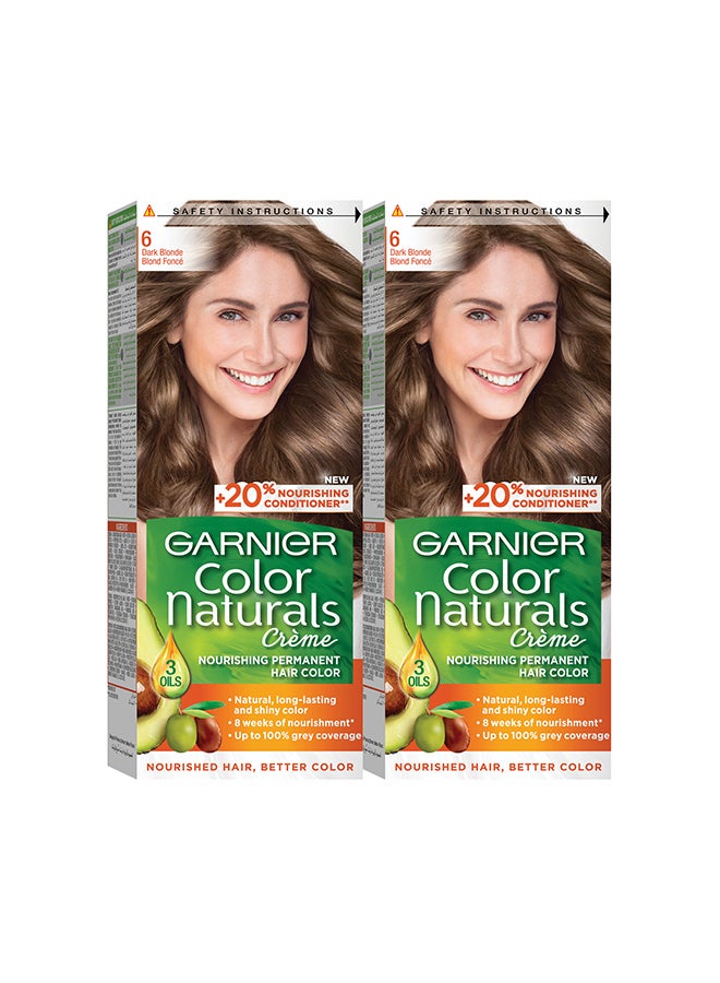 garnier Color Naturals 6 Dark Blonde Haircolor Pack of 2 - Image 1