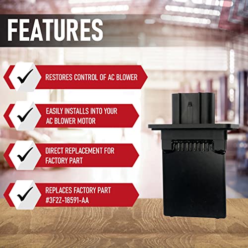 AA Ignition HVAC Blower Motor Resistor - Compatible with Ford, Lincoln, Mercury Vehicles - Expedition, Escape, F150, F250, F350 Super Duty, Mustang, Mark LT, Mariner Replaces 3F2Z-18591-AA, YH-1715 - Image 2