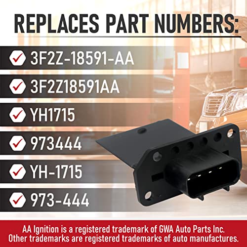 AA Ignition HVAC Blower Motor Resistor - Compatible with Ford, Lincoln, Mercury Vehicles - Expedition, Escape, F150, F250, F350 Super Duty, Mustang, Mark LT, Mariner Replaces 3F2Z-18591-AA, YH-1715 - Image 3