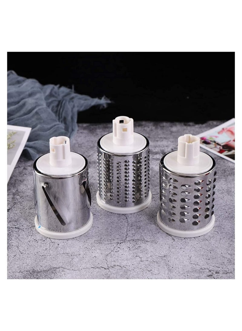 ELTRAZONE - Manual Tabletop Drum Cheese Grater, 3 In 1 Rotary Shredder Slicer Grinder For Cucumber Nut Potato Carrot Cheese, Vegetable Salad Shooter - Image 1