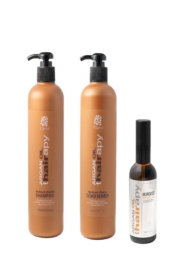 Cynos Moroccan Argan Oil Shampoo & Conditioner-500Ml & Morocco Argan Oil (100Ml) (Combo Of 3) | Ultra Moisturizing Formula For Men & Women All Hair Types - Image 1