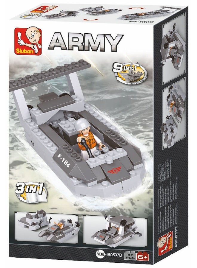 Sluban Army Ship Slide Assembly Set - 97 Pieces  - Image 2