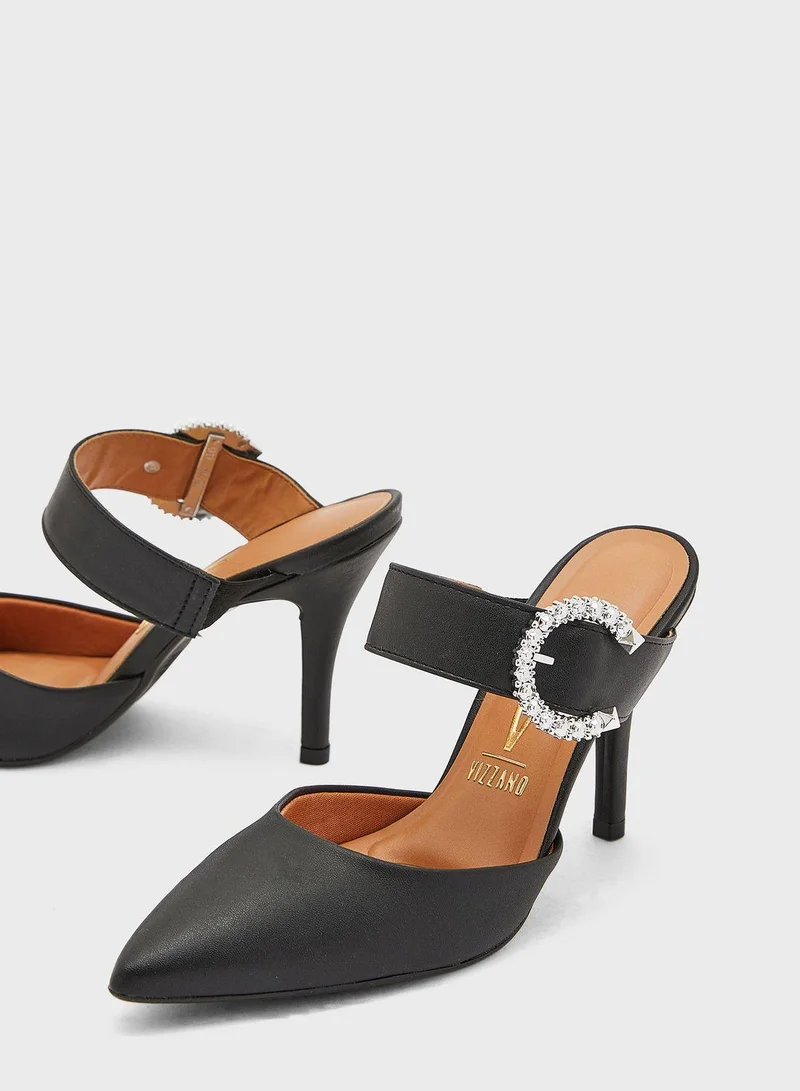 VIZZANO Black Mid Heels Shoes for Women – Classic Mid Heel Pumps for Girls & Ladies Office Wear for Women | Best Price UAE