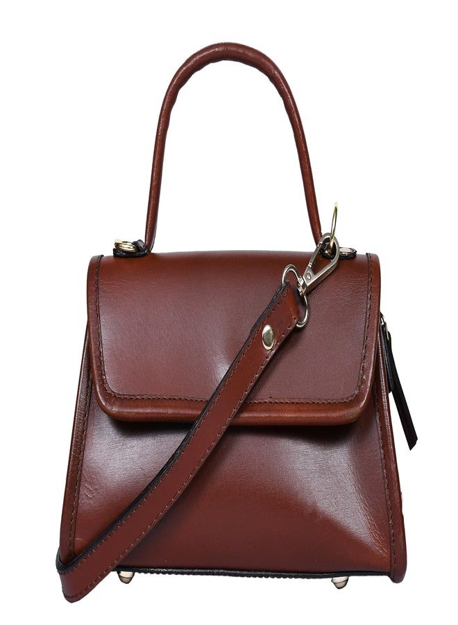Celtic Premium Leather Top-Handle Handbag with Flap Closure - Image 1