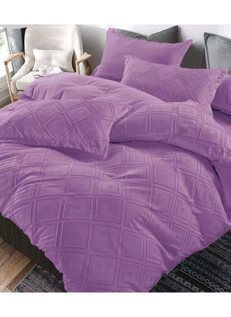 Dream Bell DREAM BELL 6 PC PURE COTTON SOFT PURPLE COMFORTER SET 