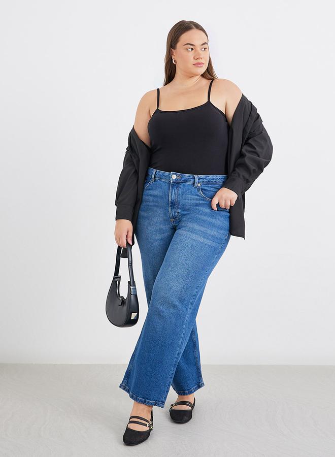 Styli Plus Size Black Strappy Tank Top - Image 3