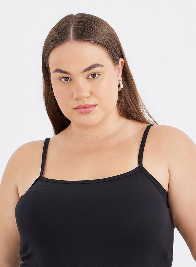 Styli Plus Size Black Strappy Tank Top - Image 4