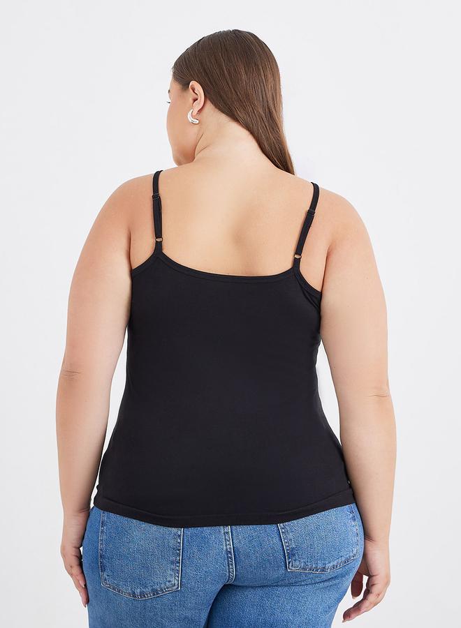 Styli Plus Size Black Strappy Tank Top - Image 5