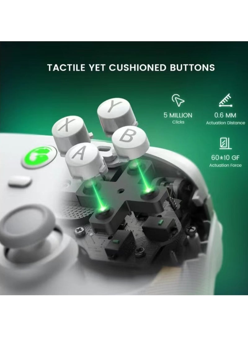 General - وحدة تحكم ألعاب لاسلكية GameSir T4 Cyclone Pro تعمل بتقنية البلوتوث للتبديل/Lite/OLED Switch لوحة تحكم عن بعد مع عصا التحكم المستشعرة لتأثير القاعة، متوافقة مع Steam Deck، Android، iOS، Windows أبيض - Image 1