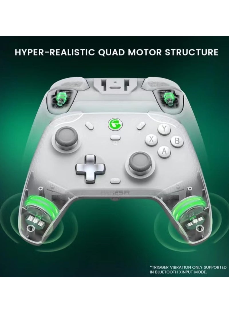 General - وحدة تحكم ألعاب لاسلكية GameSir T4 Cyclone Pro تعمل بتقنية البلوتوث للتبديل/Lite/OLED Switch لوحة تحكم عن بعد مع عصا التحكم المستشعرة لتأثير القاعة، متوافقة مع Steam Deck، Android، iOS، Windows أبيض - Image 1