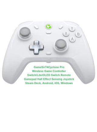 Wireless Gamepad GameSir T4 Cyclone Pro Bluetooth Game Controller for Switch/Lite/OLED Switch Remote Gamepad with Hall Effect Sensing Joystick, Compatible with Steam Deck, Android, iOS, Windows White - pzsku/Z0D99B66FE041CB309CE3Z/45/_/1716196869/160f0e33-1bf4-4c7d-899e-c157414b9a37
