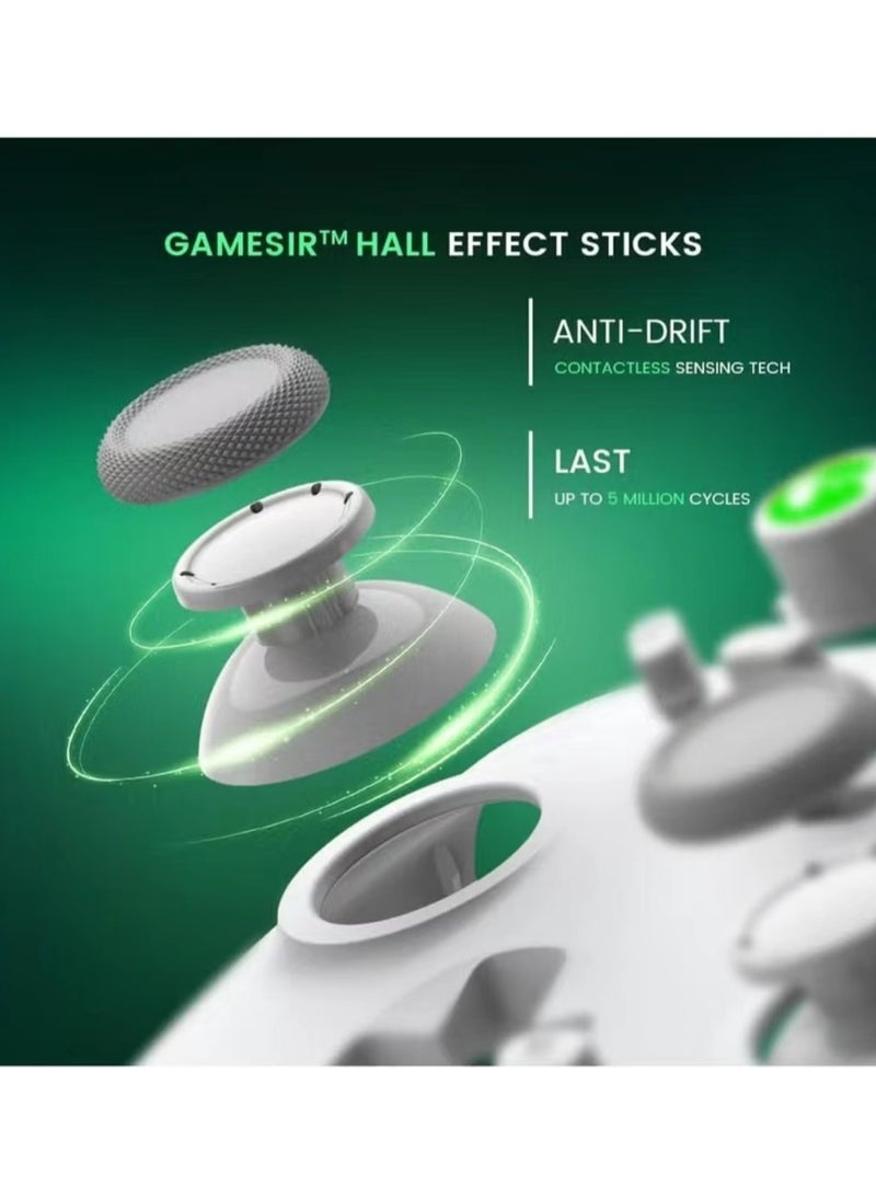 General - وحدة تحكم ألعاب لاسلكية GameSir T4 Cyclone Pro تعمل بتقنية البلوتوث للتبديل/Lite/OLED Switch لوحة تحكم عن بعد مع عصا التحكم المستشعرة لتأثير القاعة، متوافقة مع Steam Deck، Android، iOS، Windows أبيض - Image 1