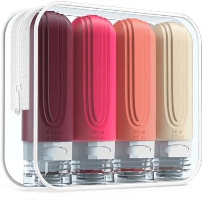 Mrsdry Travel Bottles for Toiletries, Tsa Approved 3oz Travel Size Containers BPA Free Leak Proof Refillable Liquid Silicone Squeezable Travel Accessories for Shampoo Conditioner Lotion (4 Pack) - Image 3