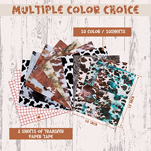 Tintnut Cowhide Permanent Vinyl - 12"x10" Sheets, Cow Print Patterned Permanent Adhesive Vinyl for Cutting Machine,Waterproof Vinyl for Home Decor Self Sticker - Image 2