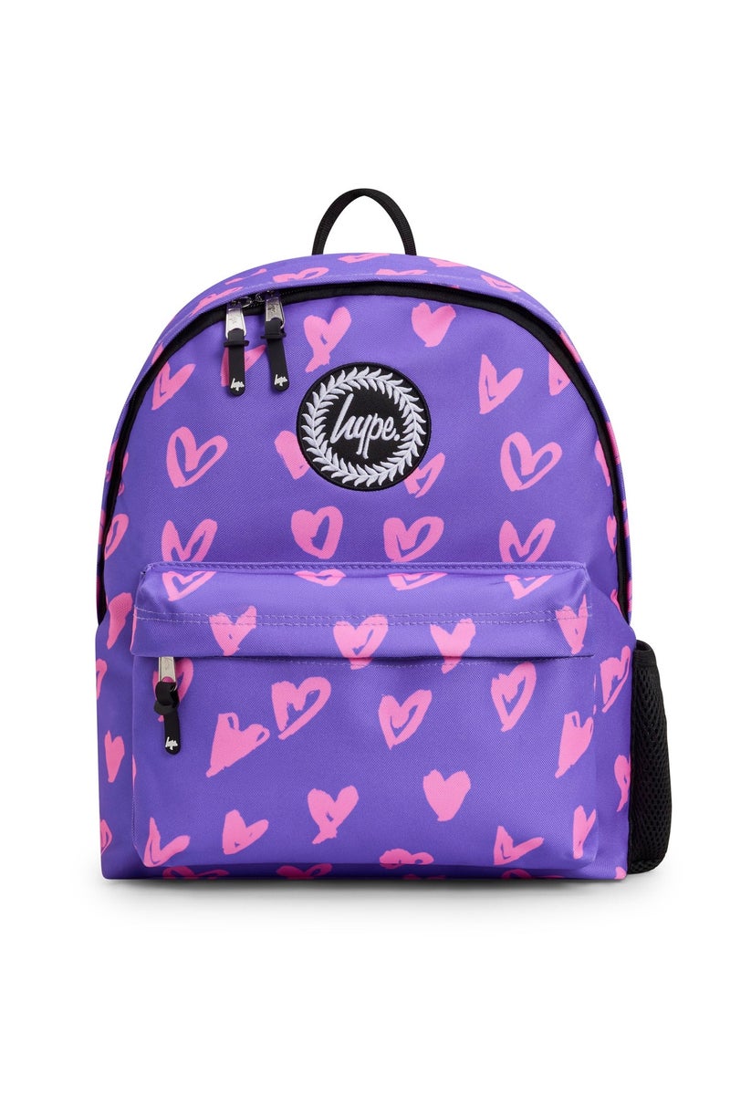 Hype Backpack Iconic Purple & Pink Scribble Heart - Image 1