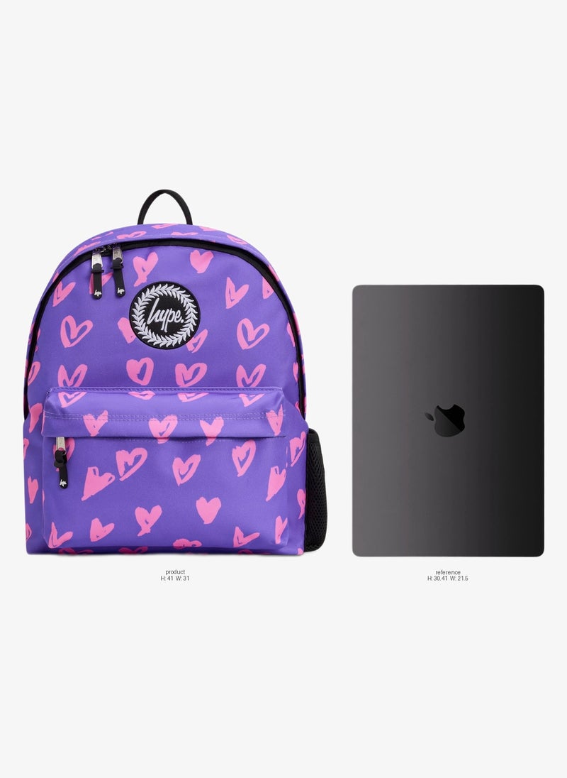 Hype Backpack Iconic Purple & Pink Scribble Heart - Image 2