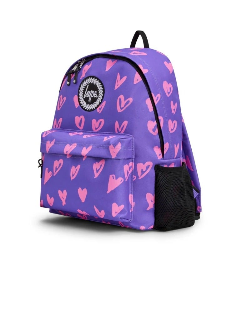 Hype Backpack Iconic Purple & Pink Scribble Heart - Image 3