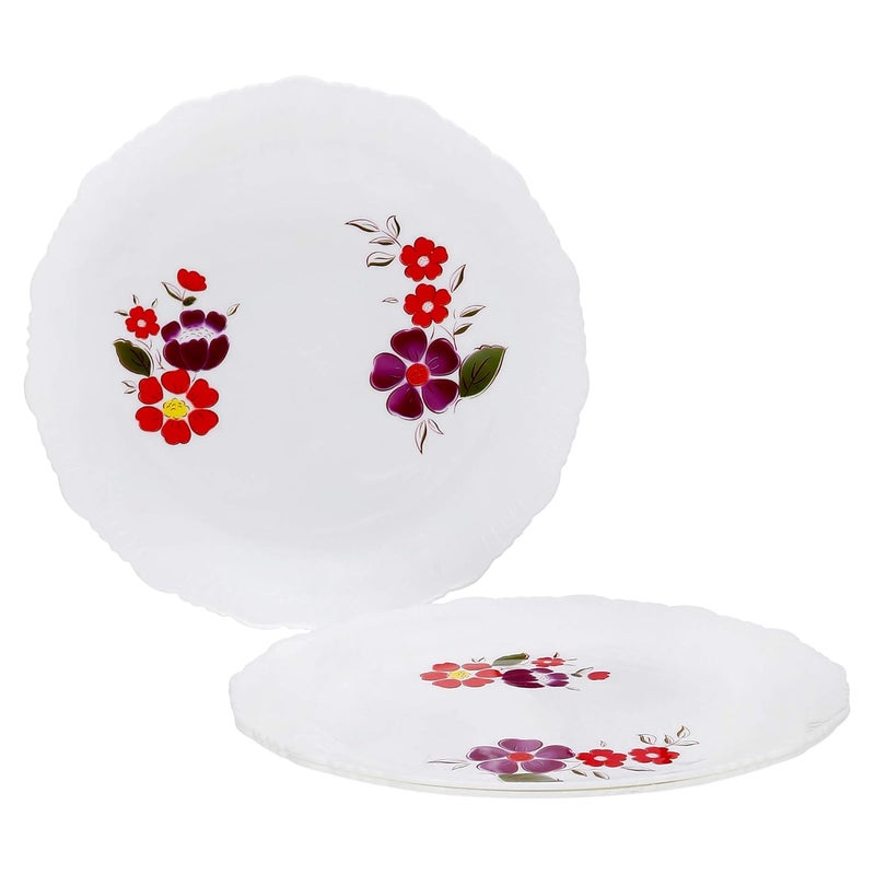 Cutting EDGE Round Serrated Edges Dinner Plates with Floral Printed Design for Families Parties Unbreakable Kid Friendly Microwave Safe Dishwasher Safe Big Purple Set of 3 - Image 4