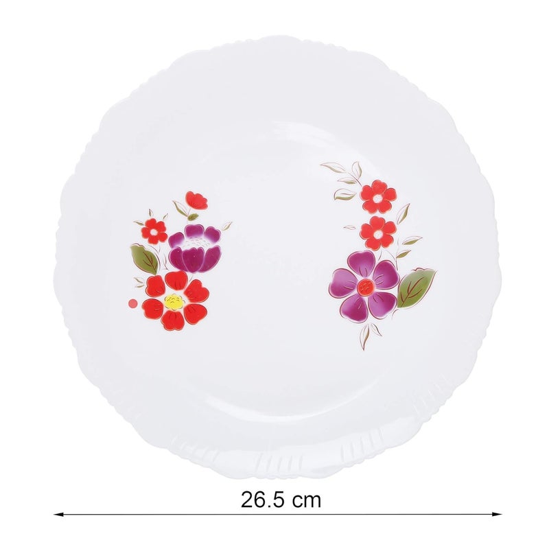 Cutting EDGE Round Serrated Edges Dinner Plates with Floral Printed Design for Families Parties Unbreakable Kid Friendly Microwave Safe Dishwasher Safe Big Purple Set of 3 - Image 5
