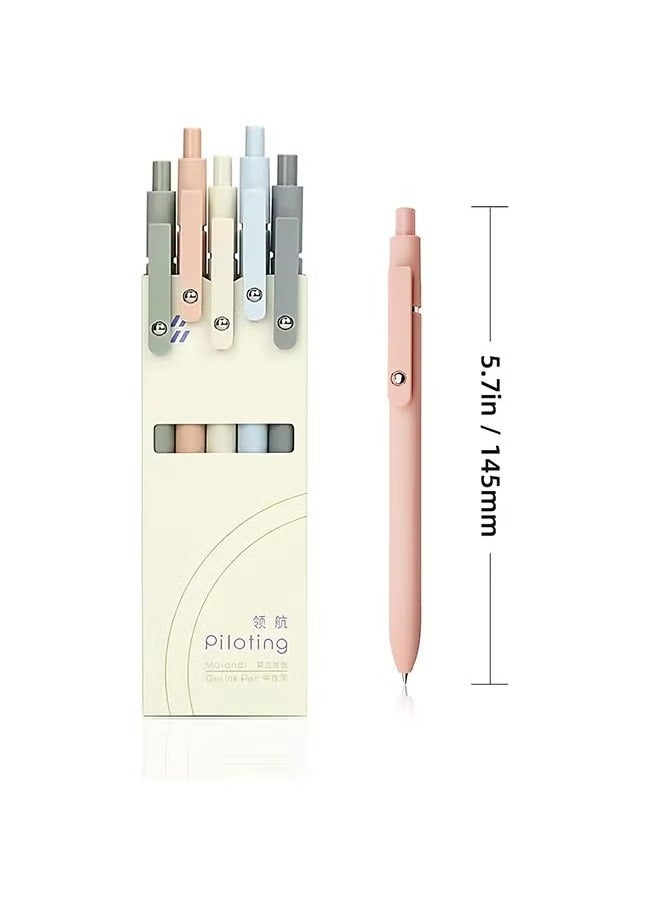 Generic 5 Pack Gel Pens, 0.5mm Premium Gel Rollerball Pens, Cute and Pretty Black Ink Pens for Women, Preppy Essentials Smooth Writing Stationery Learning Nursing Office School Drawing Supplies  - Image 2