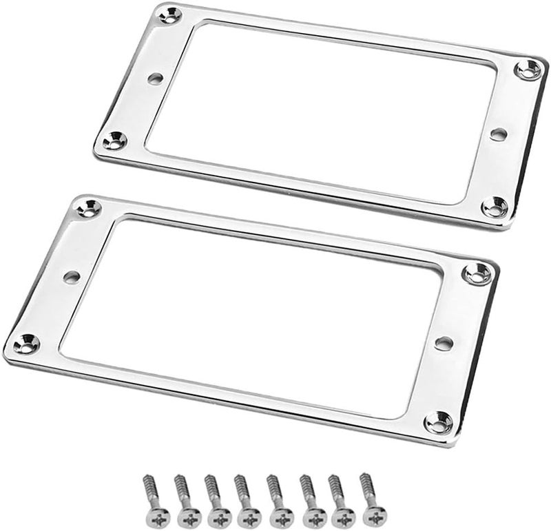 klarako 2pcs Pickup Mounting Ring for LP Electric Guitars, Chrome, as described - Image 1