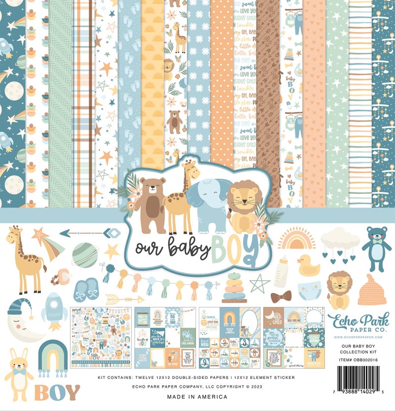 ECHO PARK PAPER COMPANY Baby Boy Echo Park Collection Kit 12"X12"