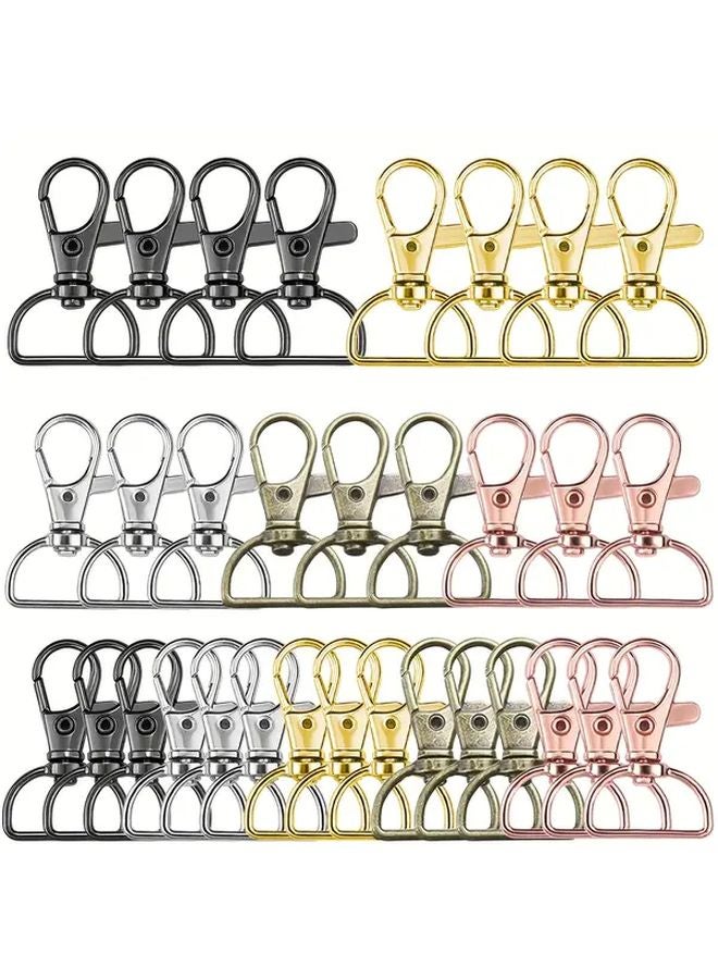 60pcs Golden Zinc Alloy D Shape Chain Clip Hooks For DIY Crafts Keychain Making - Image 1
