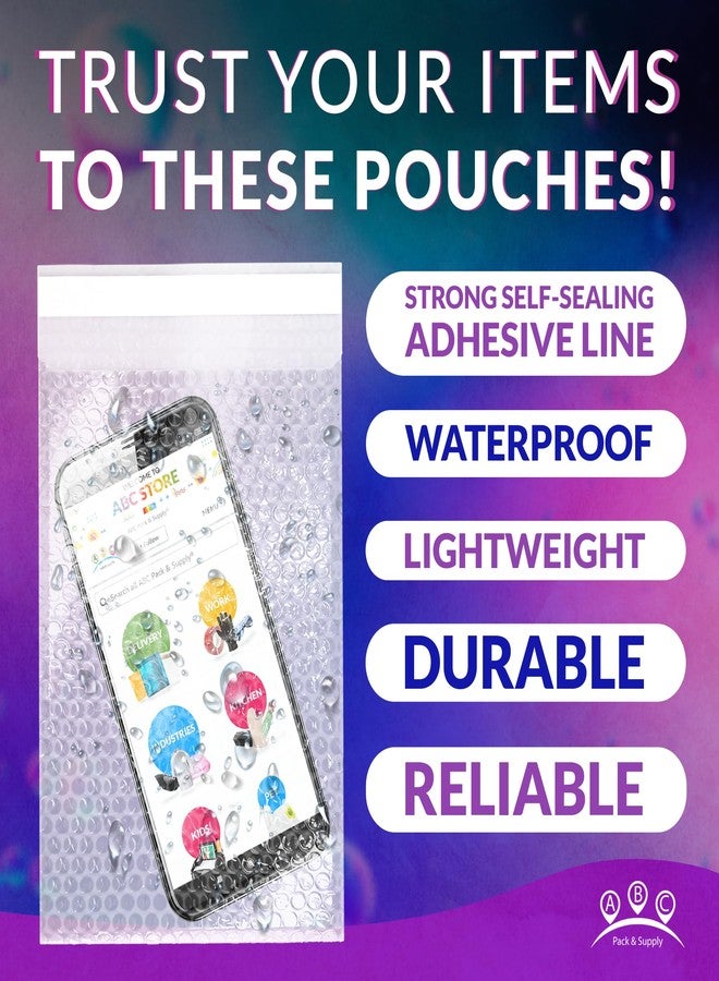 ABC PACK & SUPPLY Bubble Wrap Pouches, 8 x 15.5 Inch Clear Self Seal Packing Bags, Polyethylene Cushioning Sleeves for Shipping, Moving, Storage, Pack of 25 - Image 3