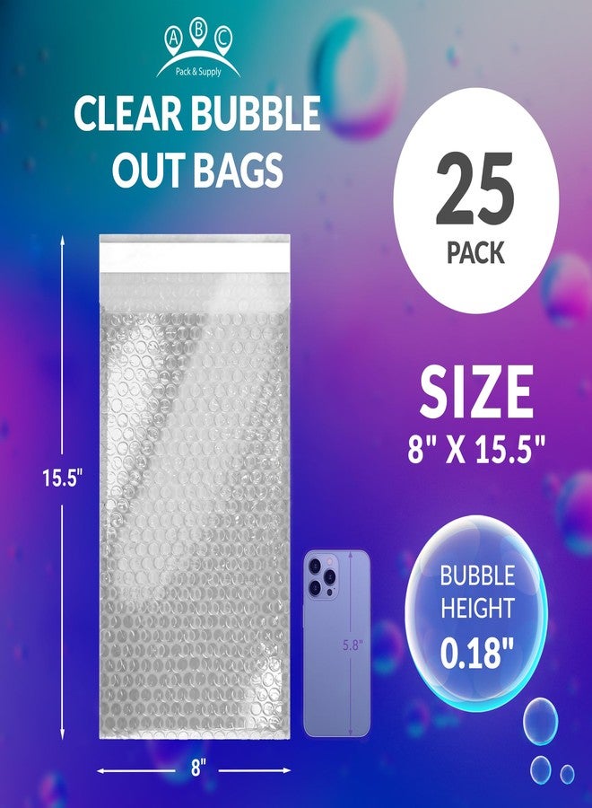 ABC PACK & SUPPLY Bubble Wrap Pouches, 8 x 15.5 Inch Clear Self Seal Packing Bags, Polyethylene Cushioning Sleeves for Shipping, Moving, Storage, Pack of 25 - Image 2