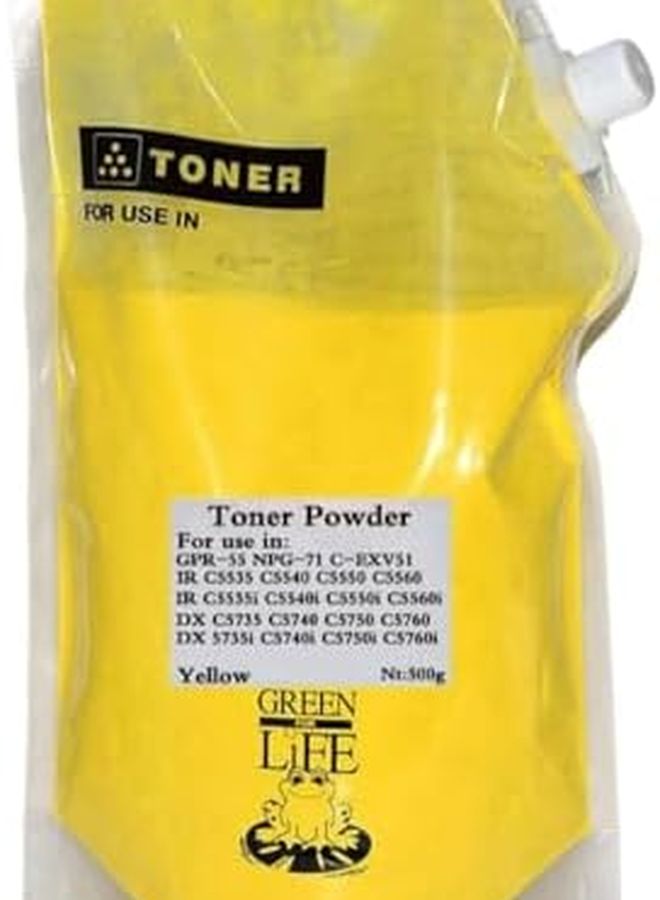 مسحوق الحبر الأصفر المتوافق مع اليابان 500 جرام لـ IRC5535 C5540 C5550 C5560 DX C5735 C5740 C5750 C5760 NPG 71 GPR 55 C EXV51 مع الناقل - Image 2
