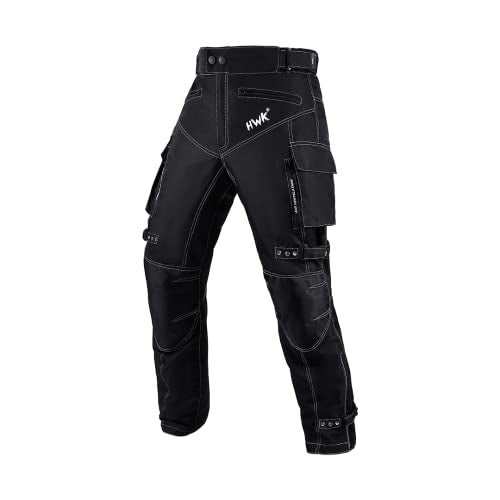 HWK Motorcycle Pants for Men and Women with Water Resistant Cordura Textile Fabric for Enduro Motocross Motorbike Riding & Impact Armor, Dual Sport Motorcycle Pants with 32"-34" Waist, 34" Inseam - Image 1