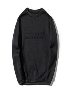 Music Notes Printed Sweatshirt Black