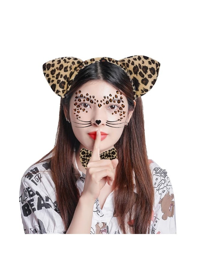 Dxhycc Black Cat Costume for Girls Kids Cat Ears Headband Tail Bowtie Tutu and Cat Face Stickers for Halloween Dress Up Party - Image 4