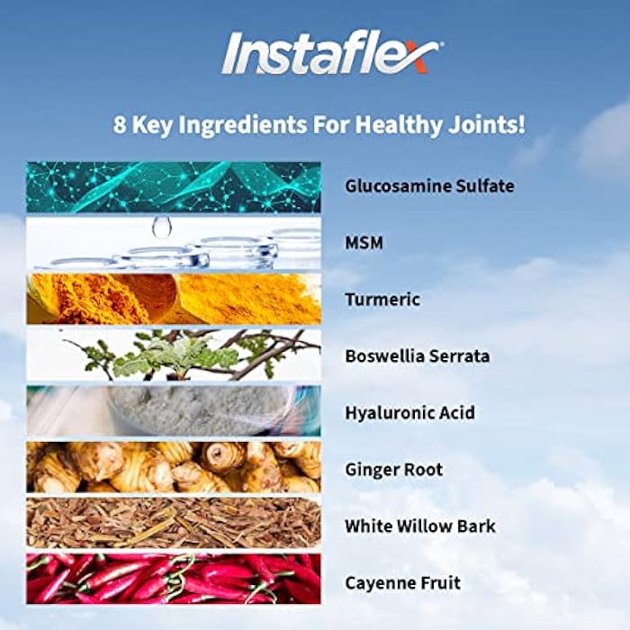 Instaflex Joint Support Supplement for Men and Women - Glucosamine, MSM, White Willow, Turmeric, Ginger, Cayenne, Hyaluronic Acid - 42 Capsules - Image 3