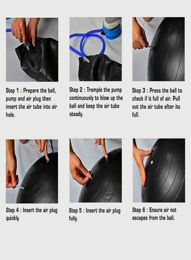 PARSPAR Anti-Burst Rubber Gym Ball with Free Pump - Workout, Yoga Ball for Men & Women - Training Ball, Fitness Ball, Gymnastics Ball, Balance & Stability (Pack of 1, 65cm) - Image 2