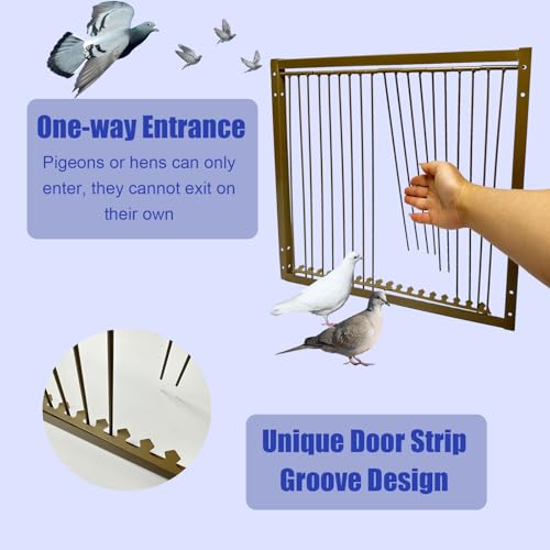 WEIYOONS 15" H Chicken Pigeon Trap Cage Birdcage Small Animal Trap Cage with Escape-Proof Design for Bird Turkey Duck Dove (23.6" L x 15.7" W x 15.7" H) - Image 3