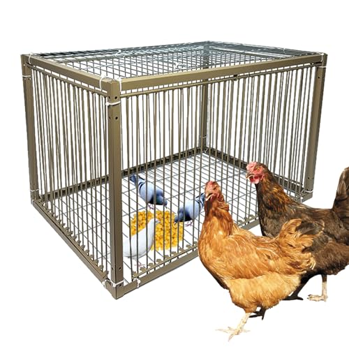 WEIYOONS 15" H Chicken Pigeon Trap Cage Birdcage Small Animal Trap Cage with Escape-Proof Design for Bird Turkey Duck Dove (23.6" L x 15.7" W x 15.7" H) - Image 1