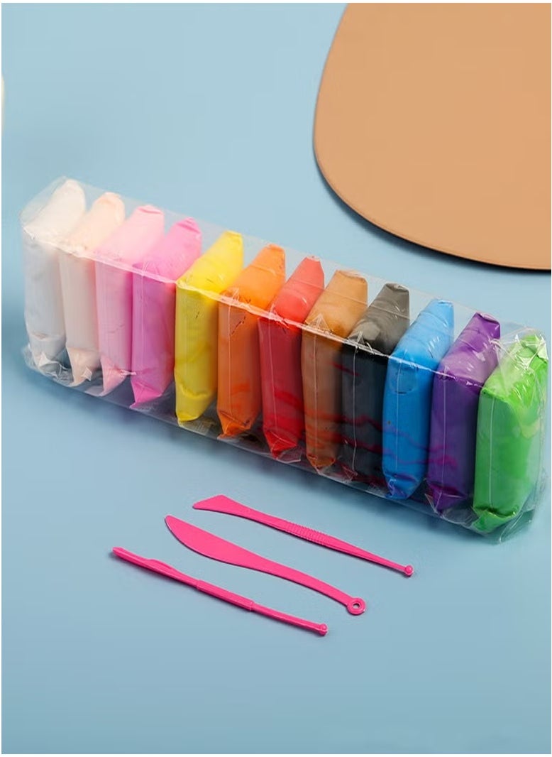 48 Color Modeling Clay Set with 3 Sculpting Tools, DIY Plasticine for Kids Education