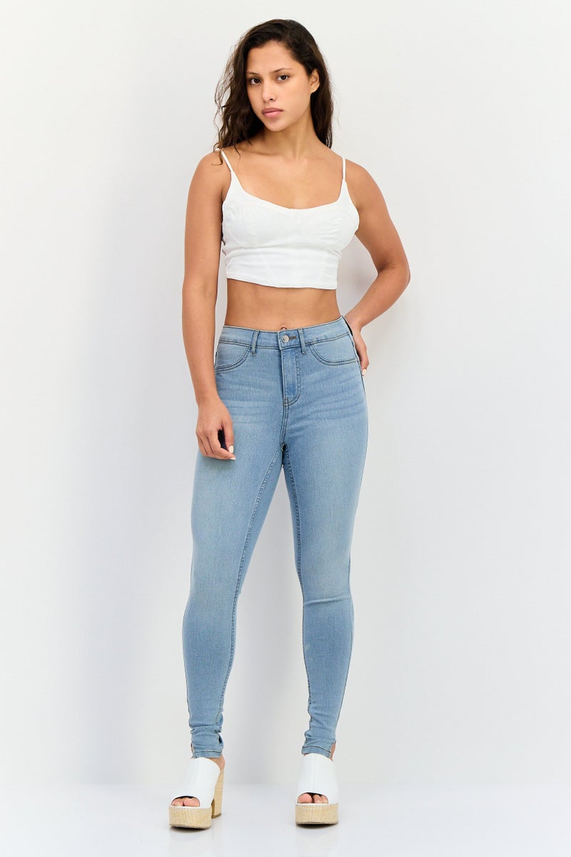 VERO MODA I Scenery By Vero Moda Women Skinny Fit Washed Stretchable Jeans, Light Blue - Image 4