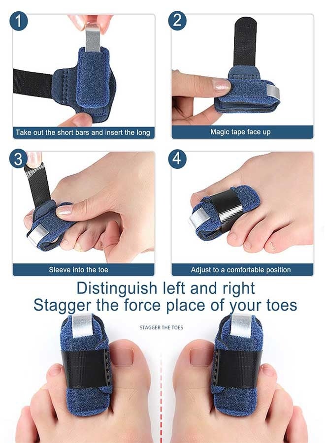 RAWAID 1 Pair Toe Splint Broken Toe Brace Toe Straightener for Hammer Toe, Curled Toe, Big Toe, Women Men Broken Toe Support Toe Wraps - Image 2