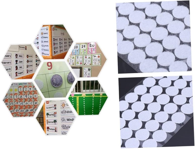 5 Sets Medium Wall Traceless Adhesive Tape Loop And Hook 900 Pieces Round Circular - Image 1
