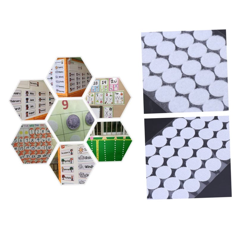 5 Sets Medium Wall Traceless Adhesive Tape Loop And Hook 900 Pieces Round Circular - Image 2