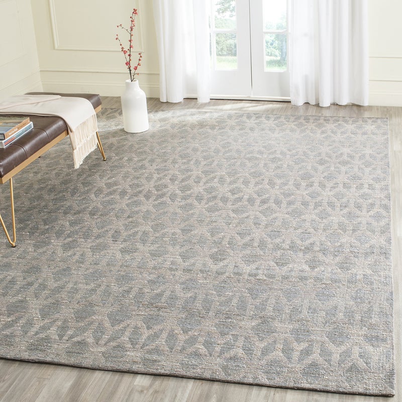 Safavieh SAFAVIEH Cape Cod Collection 6 Square Grey  Gold CAP415A Handmade Flatweave Jute Area Rug 