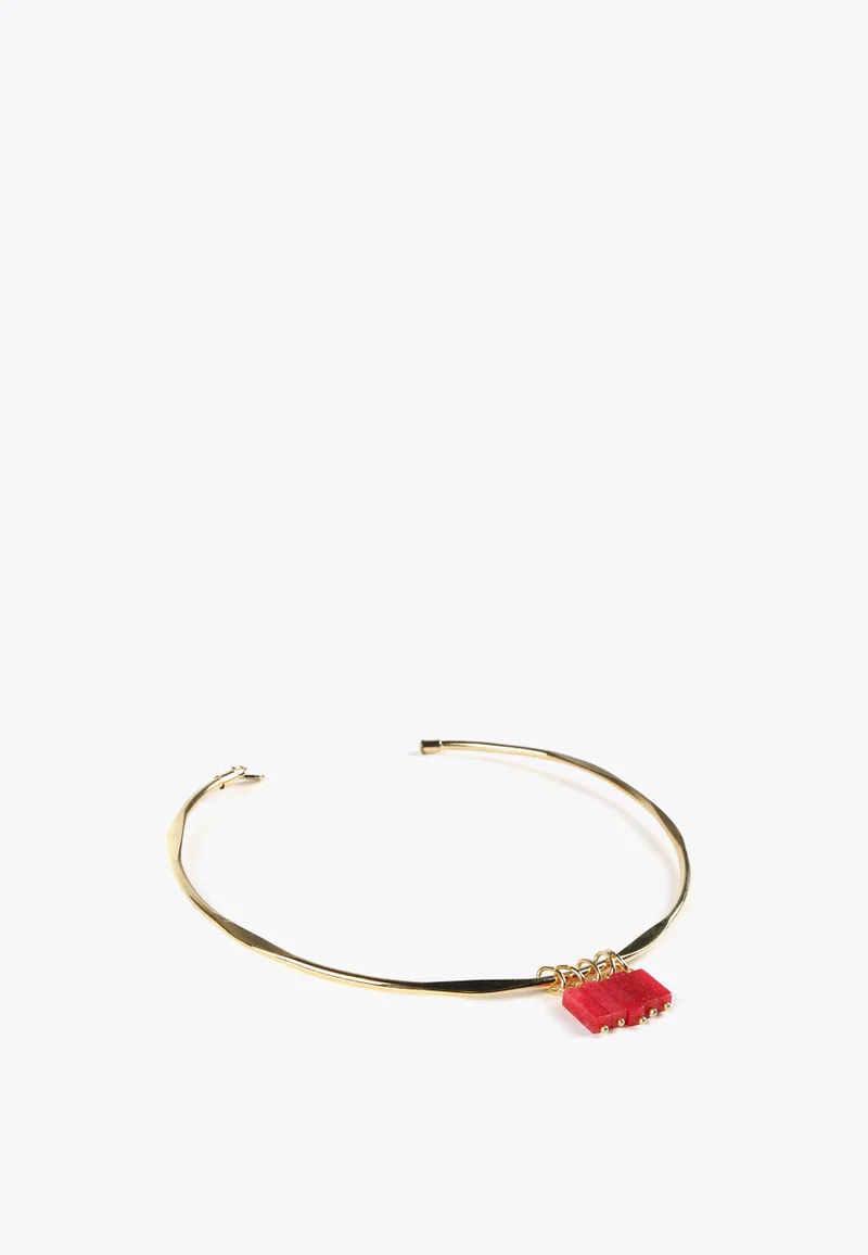 لولا كساديمونت قلادة ضيقة بحجر طبيعي