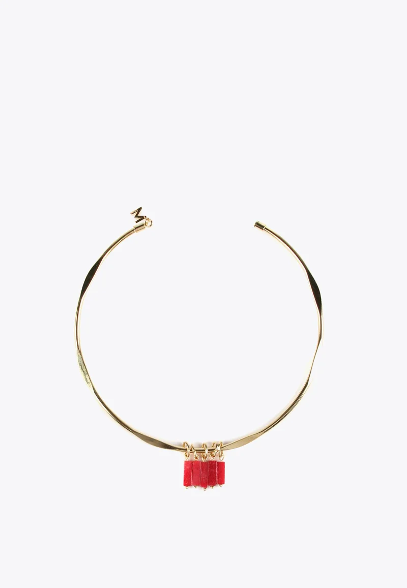 لولا كساديمونت قلادة ضيقة بحجر طبيعي