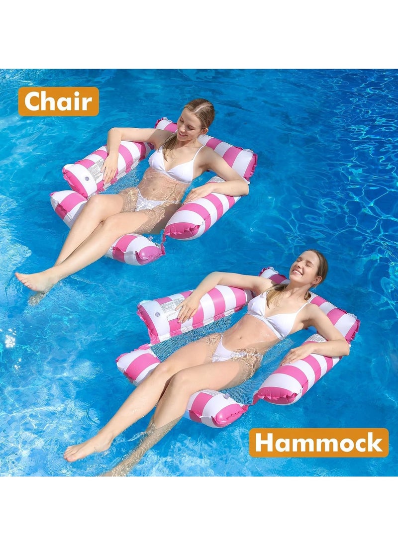 Inflatable Pool Rafts,Swimming Pool Float Hammock for Adult,Inflatable Water Pool Hammocks,Inflatable Pool Float for Swimming Pool Accessories,Swimming Pool Chair for Outdoor,Beach,Pool,Lake (Pink)