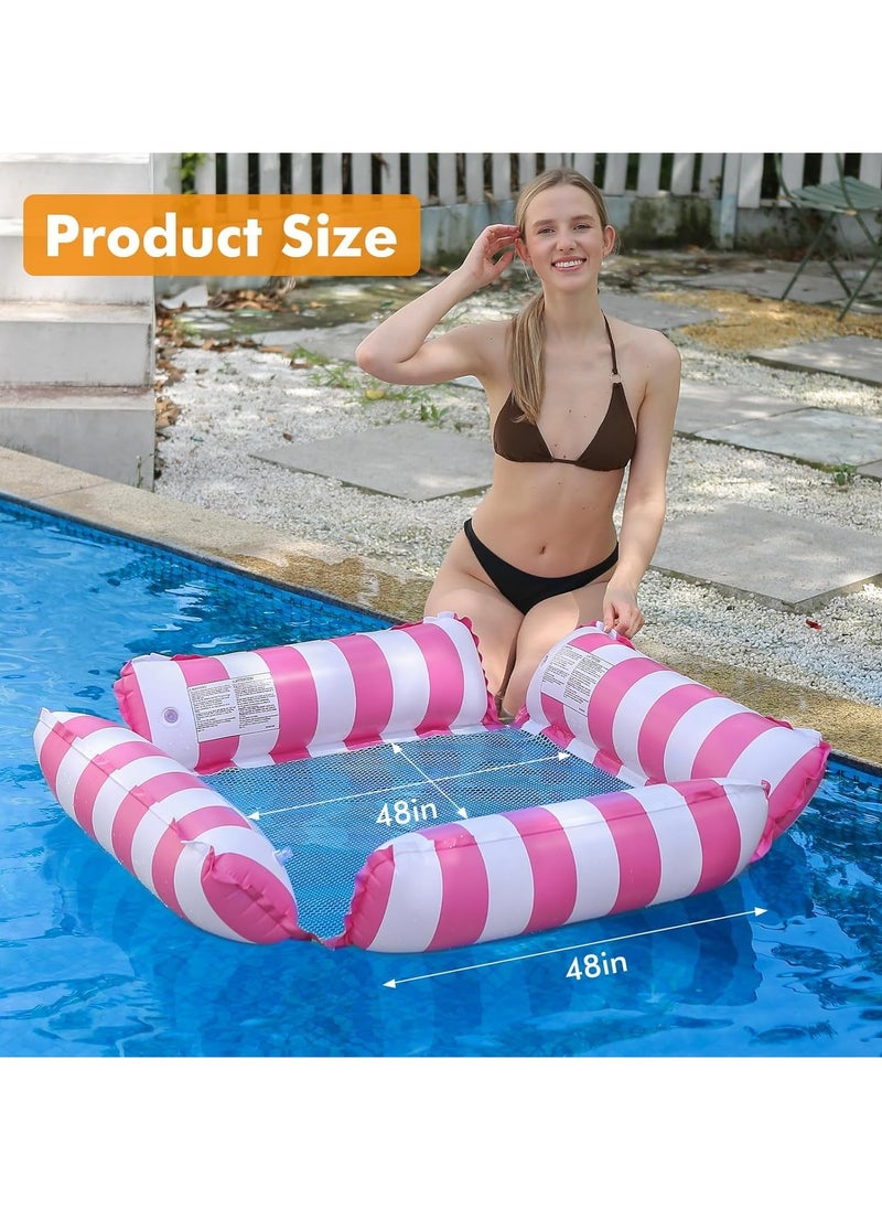 Inflatable Pool Rafts,Swimming Pool Float Hammock for Adult,Inflatable Water Pool Hammocks,Inflatable Pool Float for Swimming Pool Accessories,Swimming Pool Chair for Outdoor,Beach,Pool,Lake (Pink)