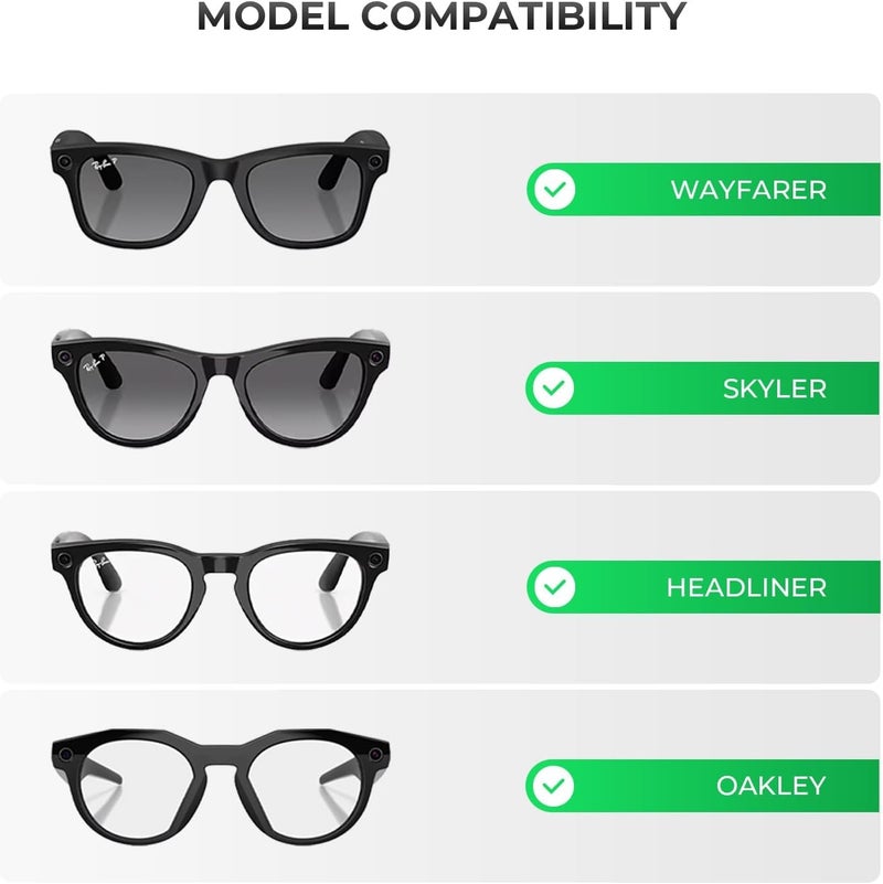 20 Pcs LED Light Blocking Stickers for RayBan Meta Wayfarer, Skyler, Headliner, Display & Oakley HSTN Smart Glasses, Low-Tack Restickable Blackout Covers Sticker, Smart Glasses Accessories - Image 4